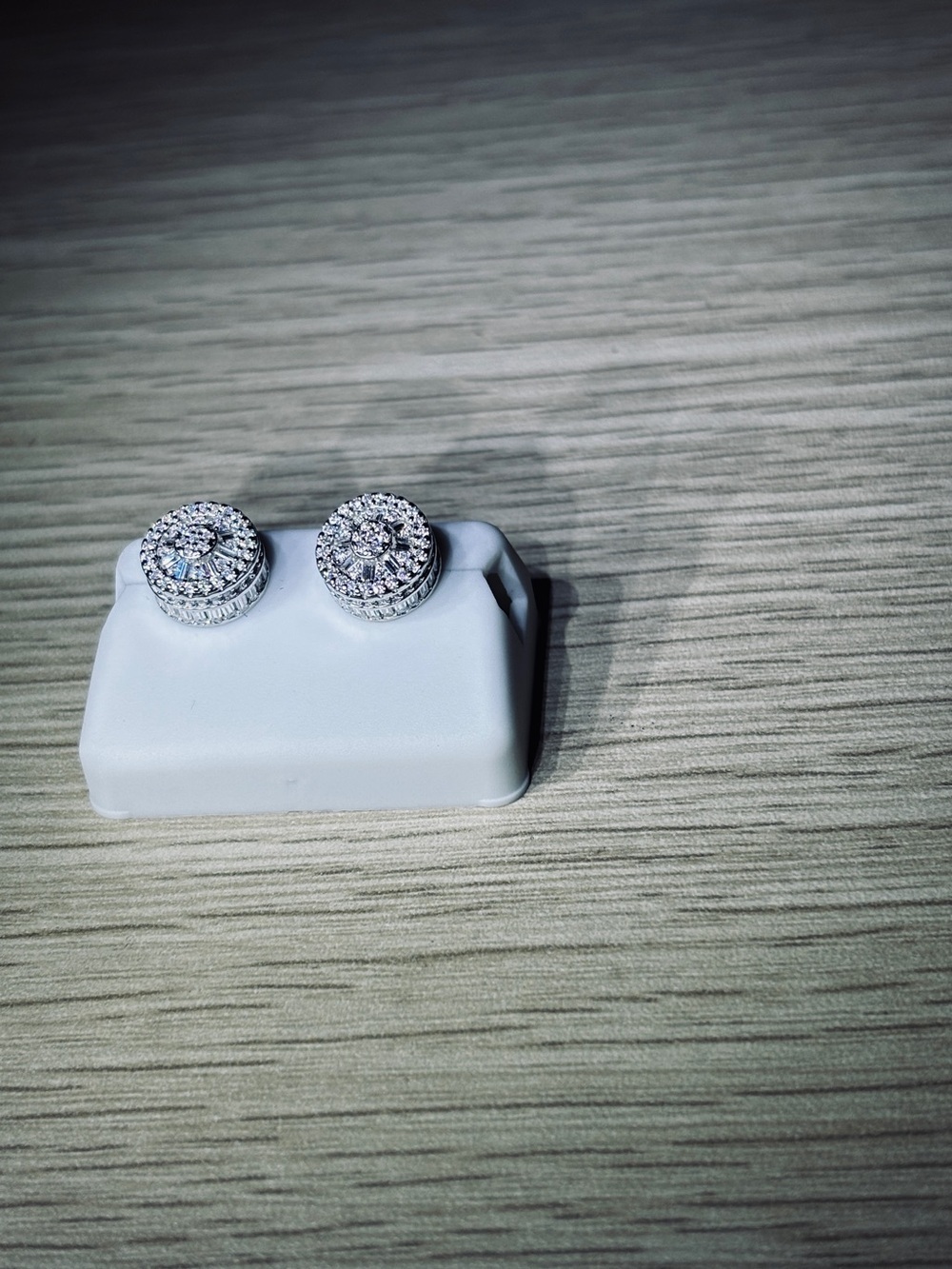VVS Moissanite Baguette-Cut Halo Stud Earrings